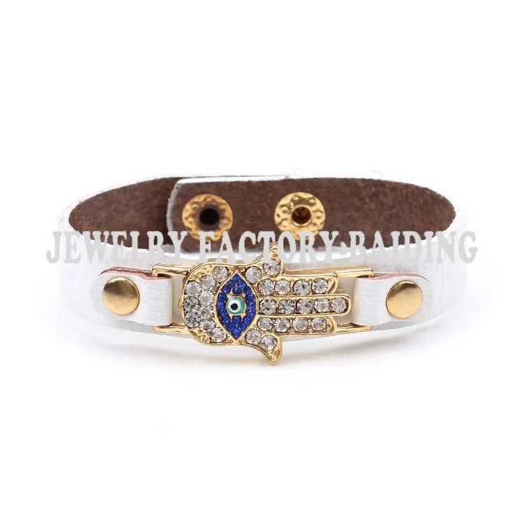 MEIBEADS браслет из искусственной кожи с наручниками в форме ладони кристаллами на