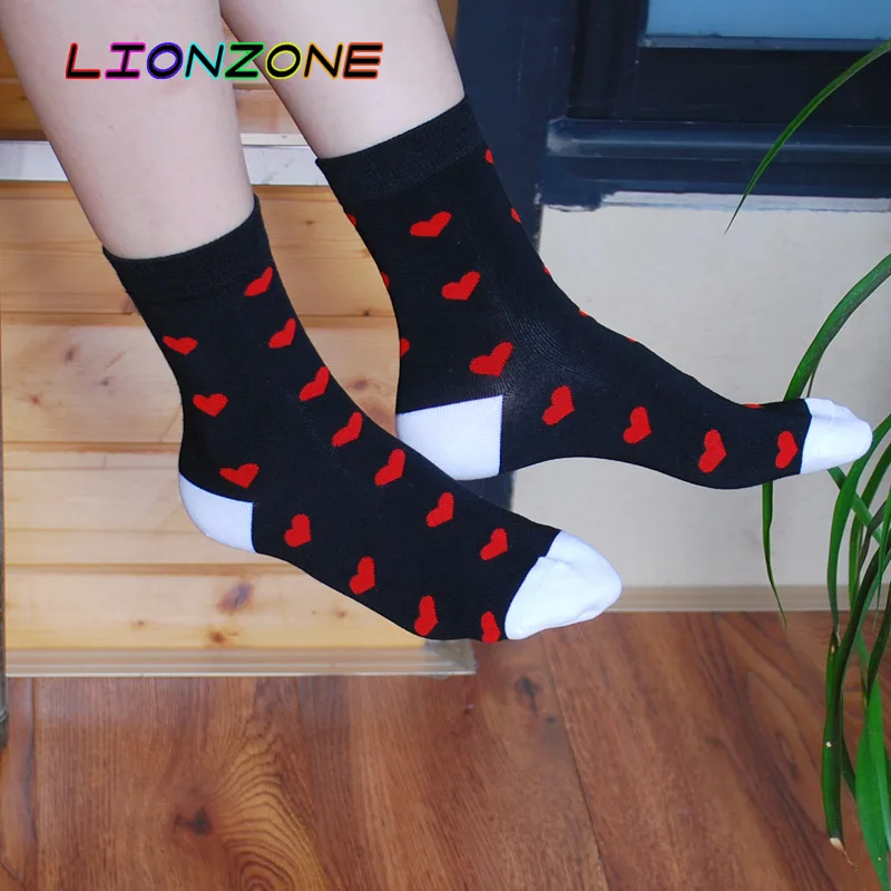 LIONZONE/6 пар/партия милые теплые женские носки с сердечком для леди мягкие удобные