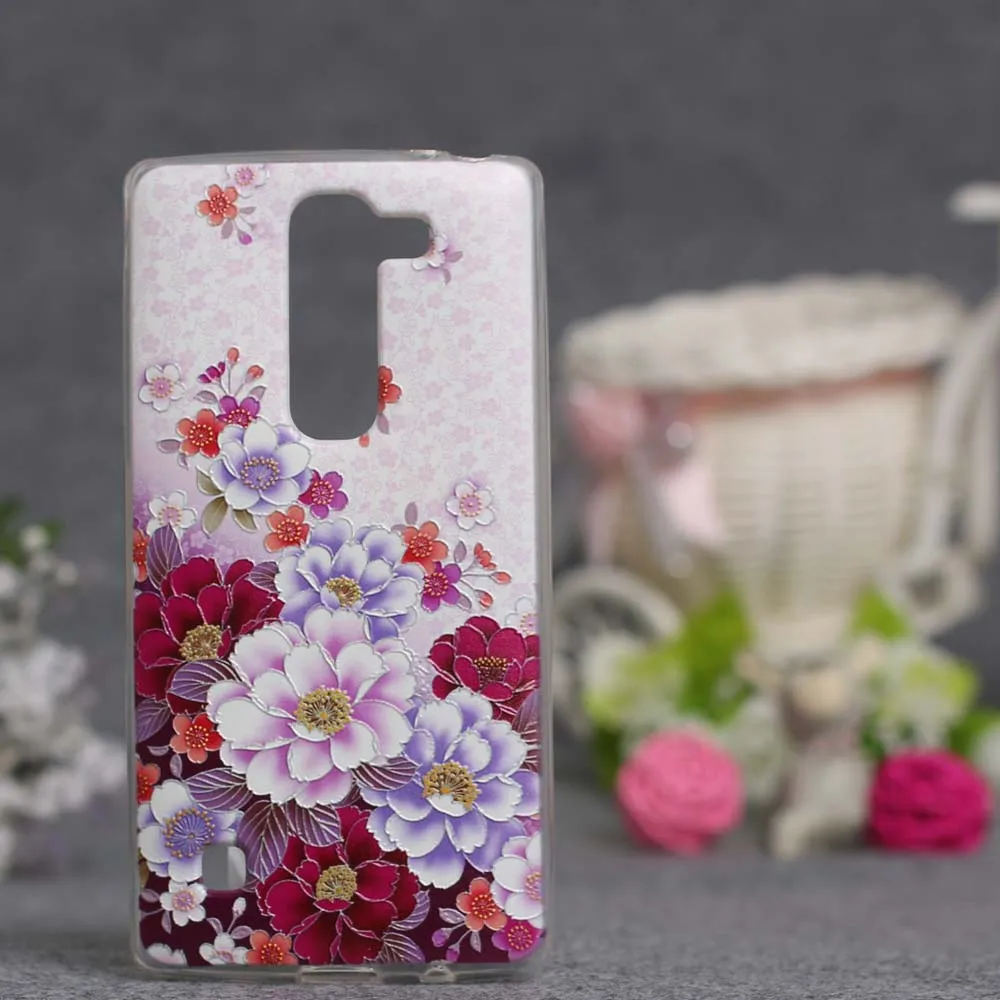 Новый красивый цветочный 3D рельефный мягкий чехол из ТПУ для LG Spirit 4G LTE H440Y H420 H422