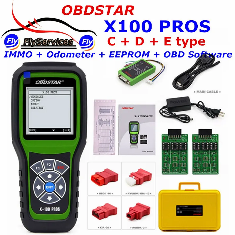 X100 PROS Функция иммобилайзер + одометр EEprom адаптер OBDSTAR C D E модель X-100 Авто Ключ