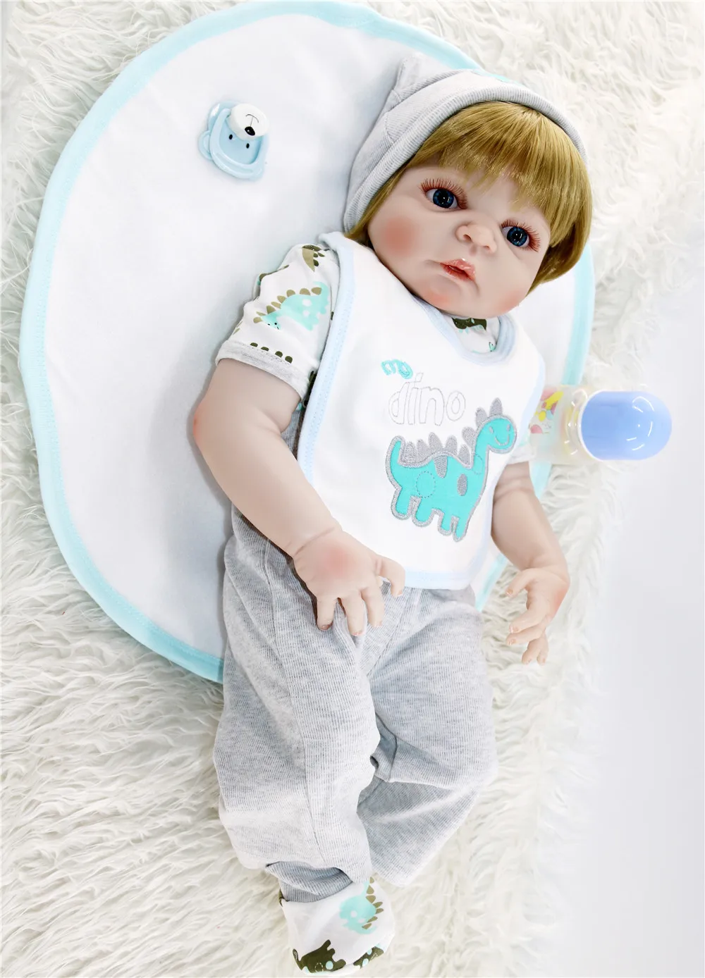 Горячая Распродажа куклы Reborn boy 23 &quot57 см полностью силиконовые reborn baby парик из