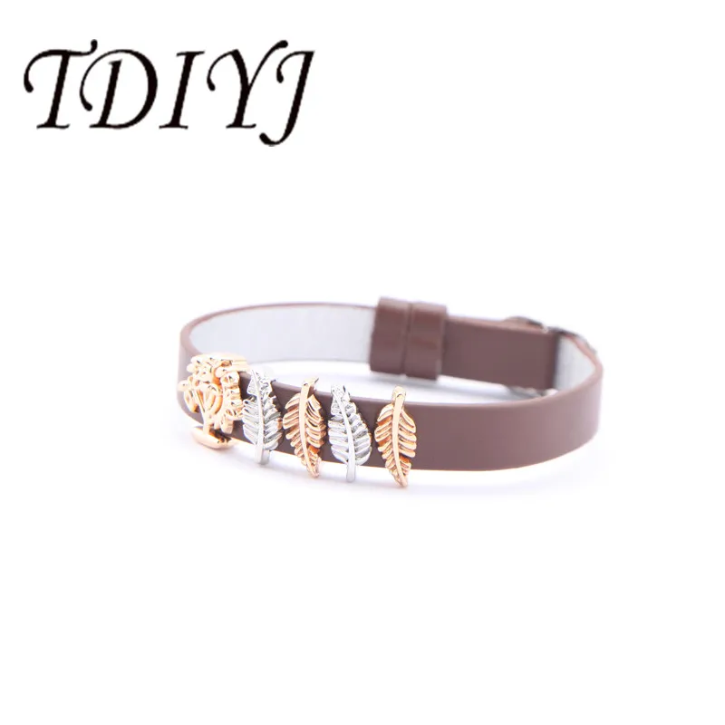 TDIYJ свисающая подвеска Древо жизни листьев из нержавеющей стали|brown bracelet|bracelet