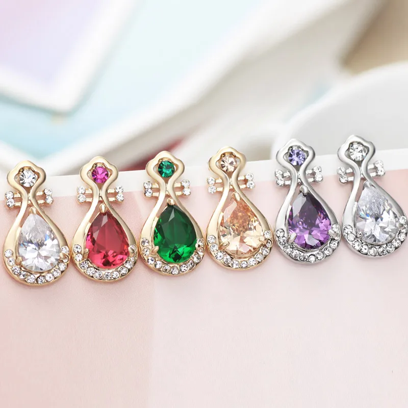 Neoglory AAA циркон чешский Rhinstone Висячие серьги мода флуоресцентные украшения для Для