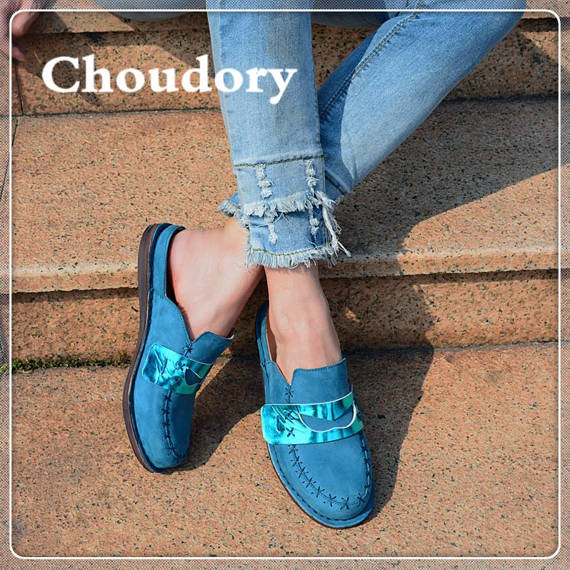 Choudory Моды Натуральная Кожа Летние Тапочки Женщин Круглого Toe Рим Гладиатор