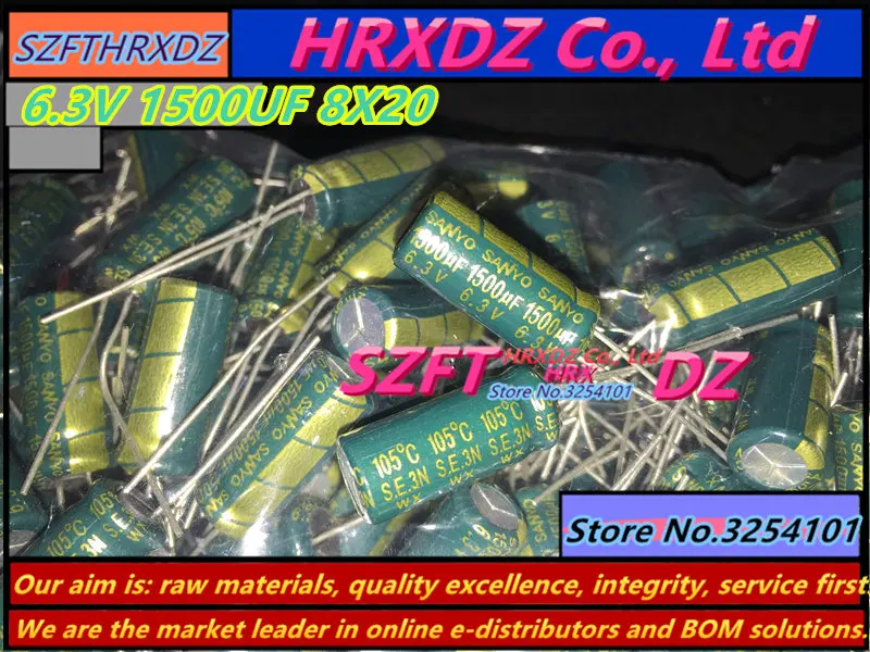 SZFTHRXDZ 100 шт. 6 3 В 1500 мкФ 8X20 электролитический конденсатор 8*20|capacitor 1500uf|capacitor 1500uf