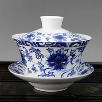 blue and white porcelain teacup dilicate large tea set ceramic cup traditional classical china style