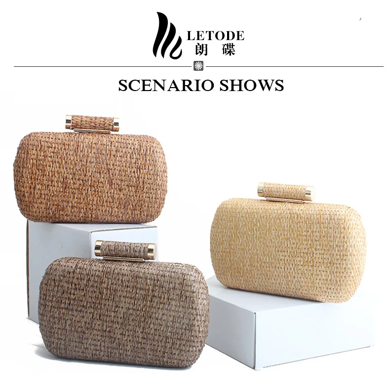 New Clutch Wallet Straw Bag Handbags Rattan Bag Handmade Woven Summer Travel Beach Bag Luxury Handbags Women Bags Designer Party