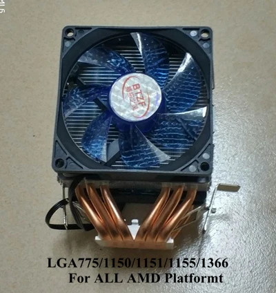 2 fan 6 с тепловым стержнем heat pipe dual-Башня 4pin Процессор кулер LGA775 1150 1151 1155 1366 2011 охлаждения 9 см вентилятор 12V Светодиодный светильник Поддержка Intel AMD - Цвет лезвия: 2 fan