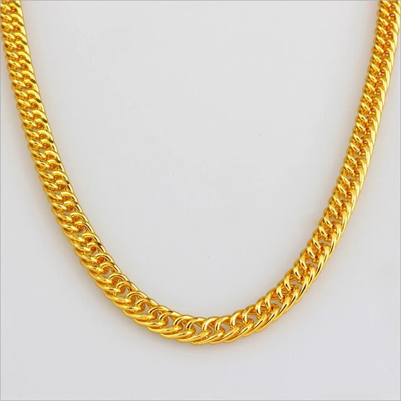 

Classic Silver Golden Chain Necklaces Hip Hop Chain For Men Gold Metal Thick Metal Curb Chain Length 90CM Men Collier Jewelry