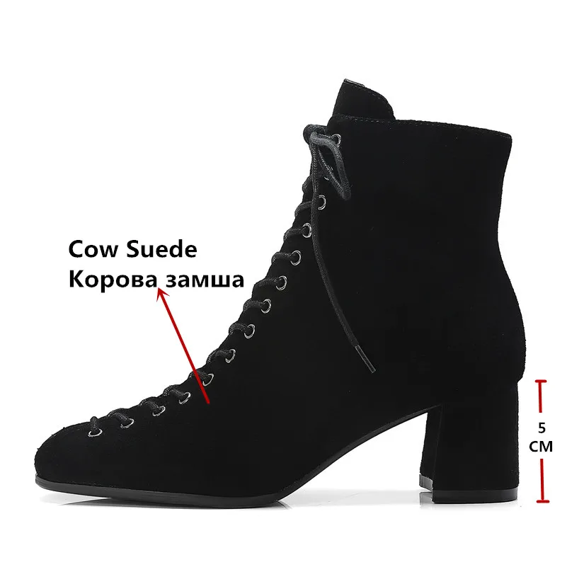 FEDONAS/модные женские ботильоны сезон осень зима Теплая обувь из коровьей замши на