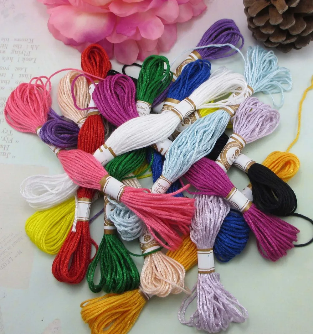 Распродажа! Lucia crafts 12 шт Случайные Смешанные цвета вышивка крестиком хлопок нить шитье, моток пряжи ремесло W0211