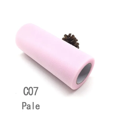 C07 Pale 15 см 25 ярдов тюль рулон ткани катушки пачка вечерние упаковка для подарка на день рождения Свадебные украшения Рождественские сувениры события - Цвет: C07 Pale