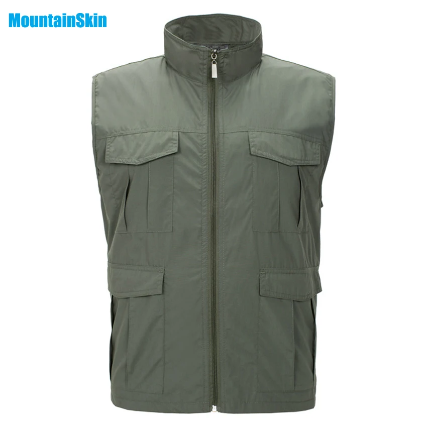 Мужская Весенняя жилетка Mountainskin быстросохнущие куртки без рукавов для походов