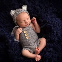 newborn photography clothing fox ears crochet hatpants 2pcsset studio baby photo props accessories infant shoot knit costume