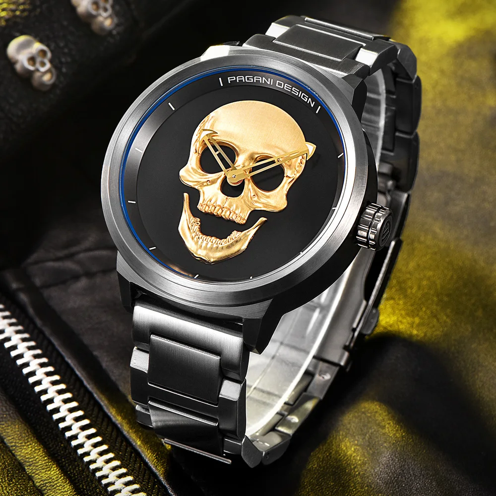 Мужские наручные часы Pagani дизайнерские водонепроницаемые кварцевые с 3d