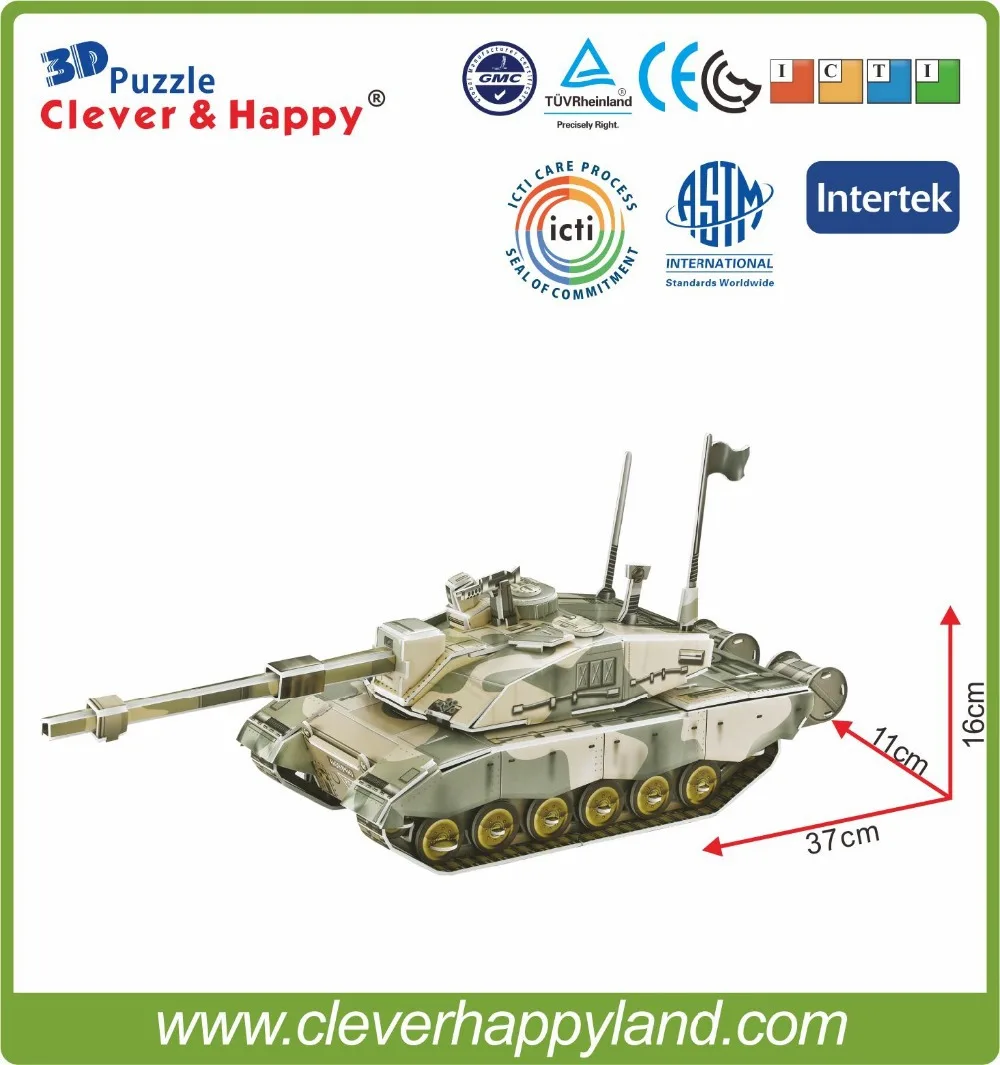2014 Новый дизайн оптовая продажа 3d танка модель пазла из бумаги UK Challenger 2 | Игрушки