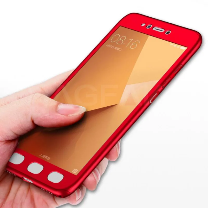 NAGFAK Роскошный Полный чехол для телефона Xiaomi Redmi 5A 4X 4A Note Prime с закаленным стеклом