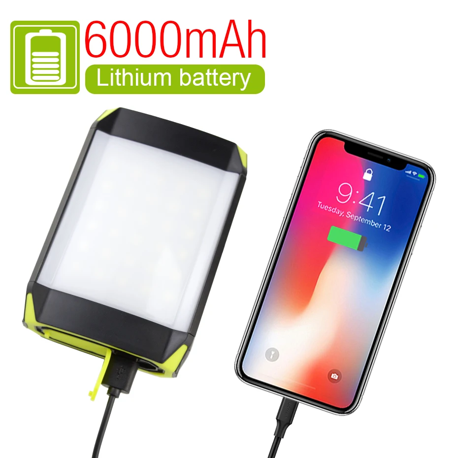 6000 мАч Кемпинг Фонари 30 светодиодный s USB Перезаряжаемые светильник на открытом