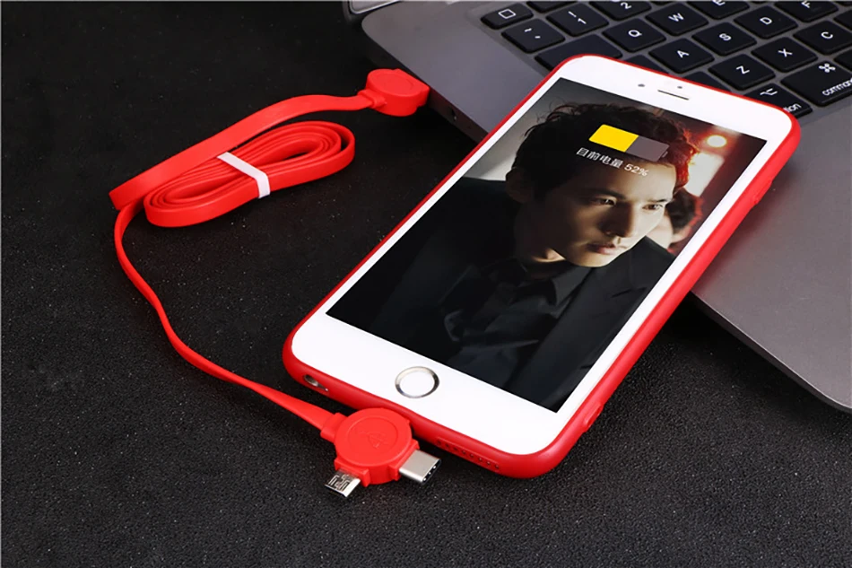 NOHON TPE usb кабель для зарядки данных 3 в 1 освещение для iPhone X XS MAX XR 8 Micro usb type-C Android телефон зарядная линия для Xiaomi