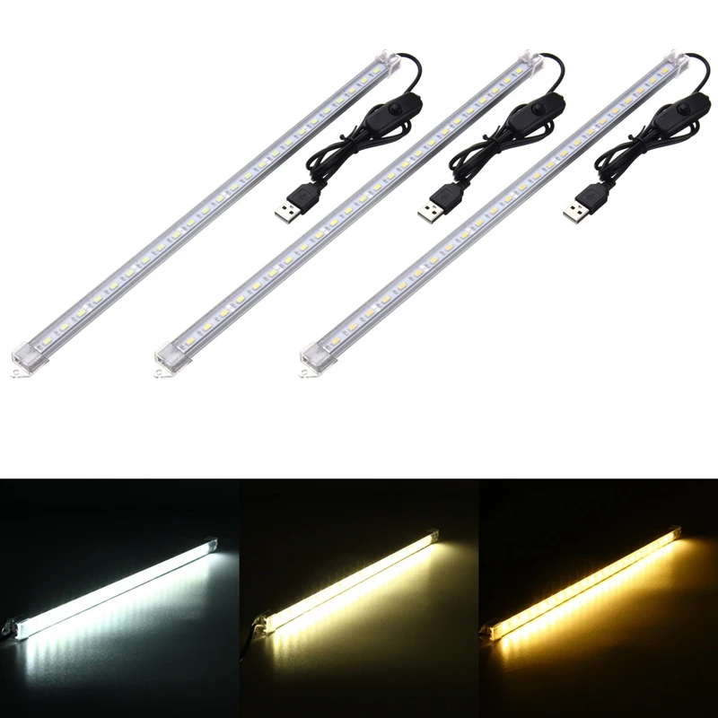 35 см 7 Вт 24 SMD 5630 Светодиодный светильник с питанием от USB DC 5 в жесткая полоса светильник с жесткой полосой лампа с прозрачной крышкой