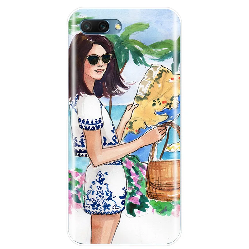 Fashion Classy Paris Girl Cover Soft Silicone TPU Phone Case For Huawei MATE 7 8 9 10 20 pro Honor V10 NOTE10 lite | Мобильные