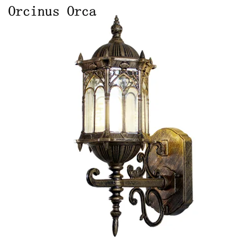 American creative personality LED outdoor wall lamp patio balcony corridor European retro waterproof gold | Освещение