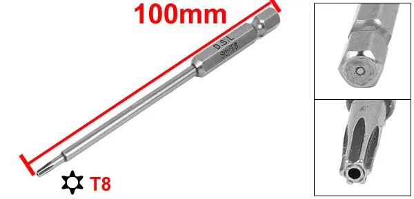UXCELL горячая Распродажа шестигранный хвостовик 1/4 &quot100 мм Длинный T6 T7 T8 T9 T10 T15 T25 T30