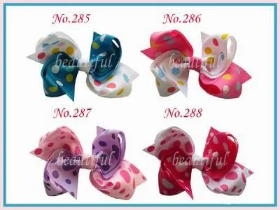 

100pcs Grosgrain Ribbon 4" Double tail With Girl Hair Accessories Retail Wholesale Fashion Boutique Hair Bow