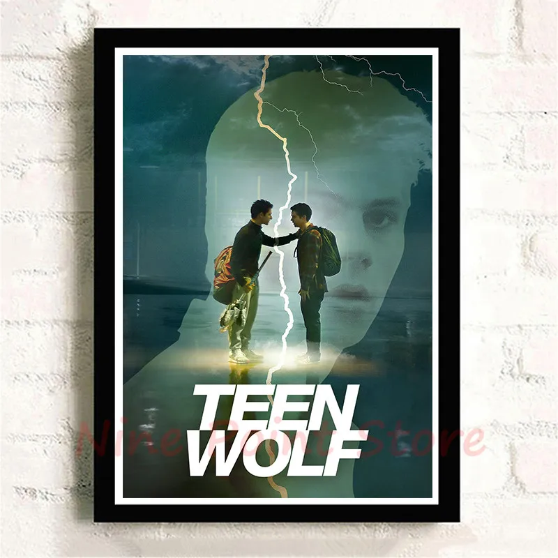 Teen Wolf, белая бумага с покрытием, кино-стикеры Настенные, четкое изображение, украшение для дома, гостиной, спальни, дома, без рамы - Цвет: Оранжевый