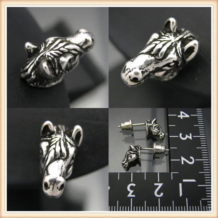 Новые винтажные серьги гвоздики в стиле хиппи с лошадью античные