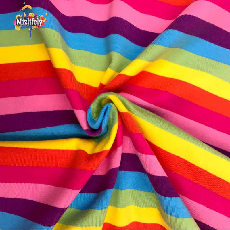 Немецкий дизайн ткань Лайкра Хлопок четыре способа растягивания в полоску небо