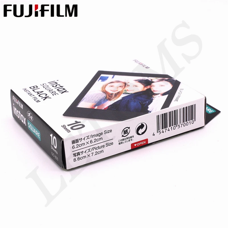 2018 Подлинная Fujifilm Instax 10 листов квадратная черная рамка пленка фотобумага для SQUARE
