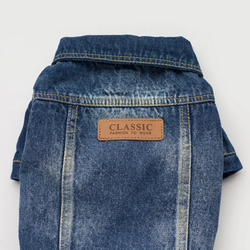 Одежда для кошек и собак Джинсовая куртка Модный жилет щенков Ковбойская одежда