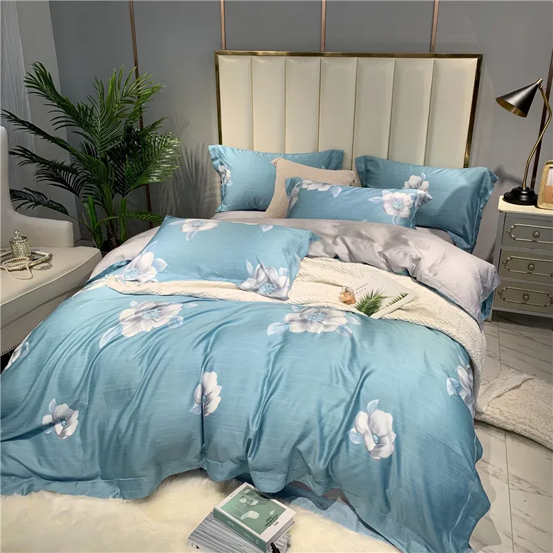 Летнее Европейское постельное белье наборы королевского размера tencel постельное белье пододеяльник простыня наволочки
