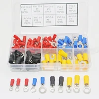 125pcs 10kinds rv ring terminal electrical crimp connector kit set with boxcopper wire insulated cord pin end butt
