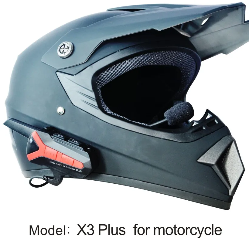 

X3 Plus Bluetooth with Remote walkie talkie BT Motorcycle motorbike Helmet 1.5-3KM Intercom interphone Headset 2 way radio