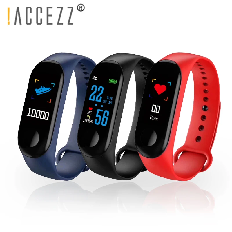 ! ACCEZZ смарт браслет для Xiaomi измерение артериального давления цветной экран M3