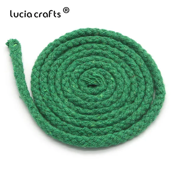 C15 Dark green 5m Lucia crafts, 5 м/22 м, разноцветные хлопковые шнуры, плетеная веревка, декоративный шнурок, шнурок, DIY, аксессуары для дома ручной работы W0210 - Цвет: C15 Dark green 5m