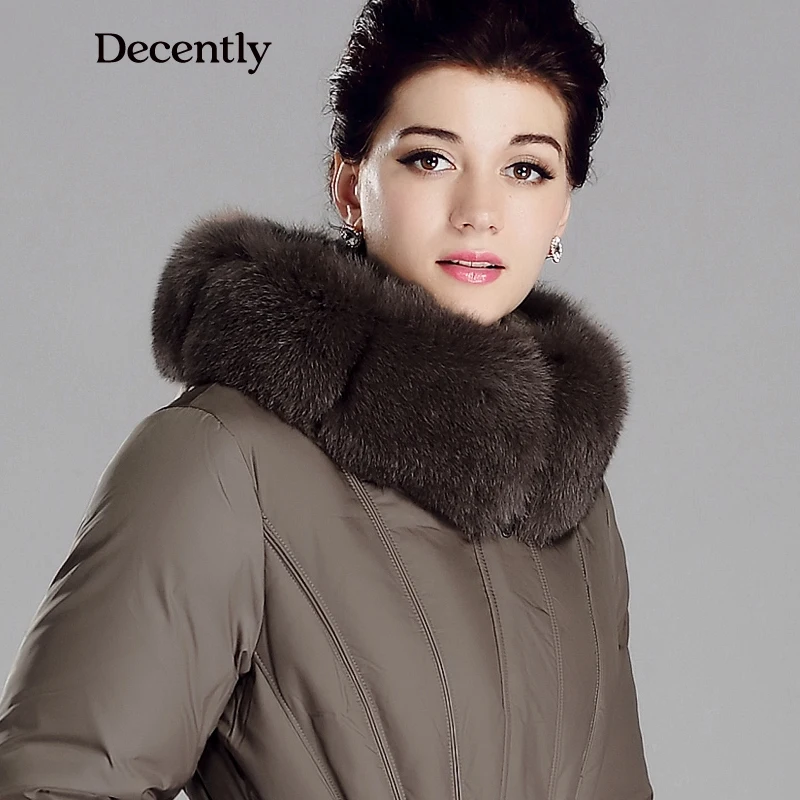 DECENTLY 2016 одежда для женщин зима пальто женское мех лиса парка пиджак женский Brand