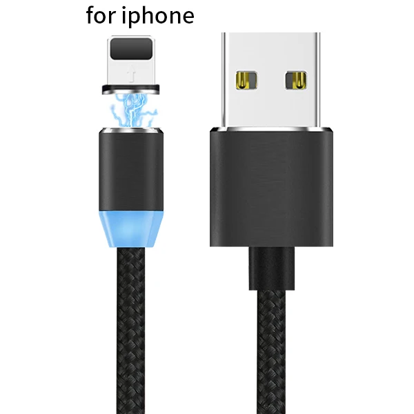 8 Pin Black Магнитный кабель SOVAWIN Micro USB для быстрой зарядки светодиодный светильник 1 м Магнитный кабель для зарядки телефона для iphone для samsung для huawei P9 - Цвет: 8 Pin Black