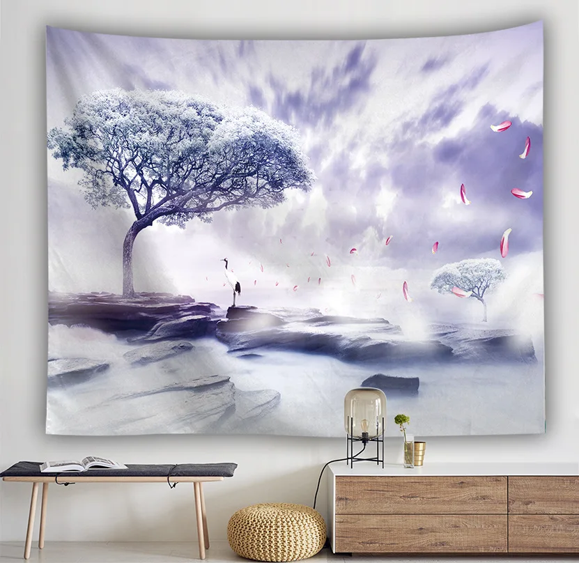 

Hot Sale Wolf Forest Tapestry Wall Hanging Dorm Room Drcor Starry Star Moon Tapestry 3d Castle Wall Carpet