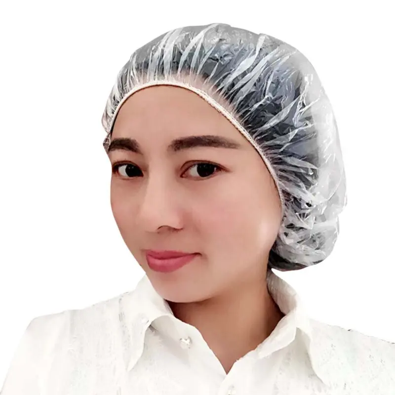 

100Pcs Disposable Hotel Shower Bathing Clear Hair Elastic Caps Hats Shower Caps Home Outdoor Safe Bathing Accessories