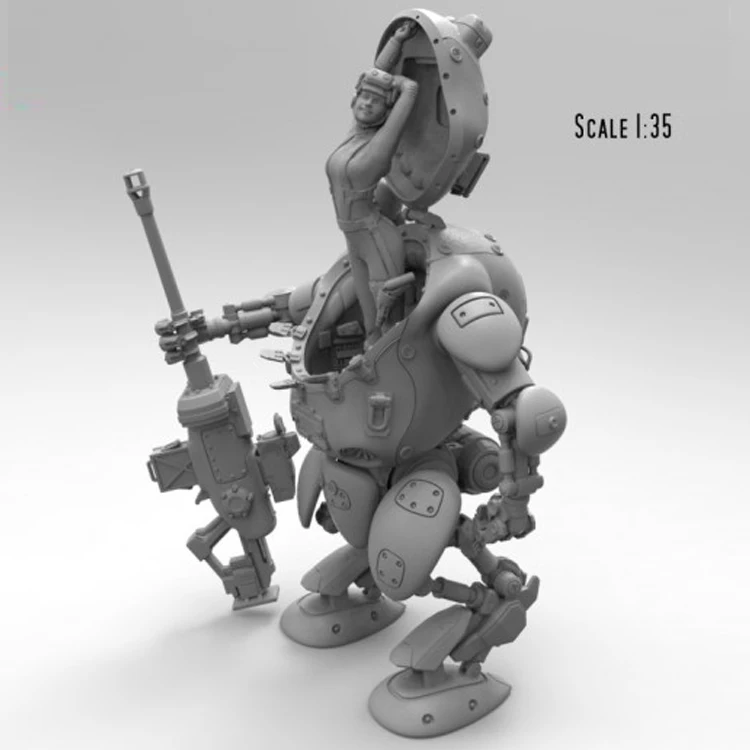 Набор из смолы Gefechtsroboter Hammerschlag в виде воинов стиле милитари механическая серия