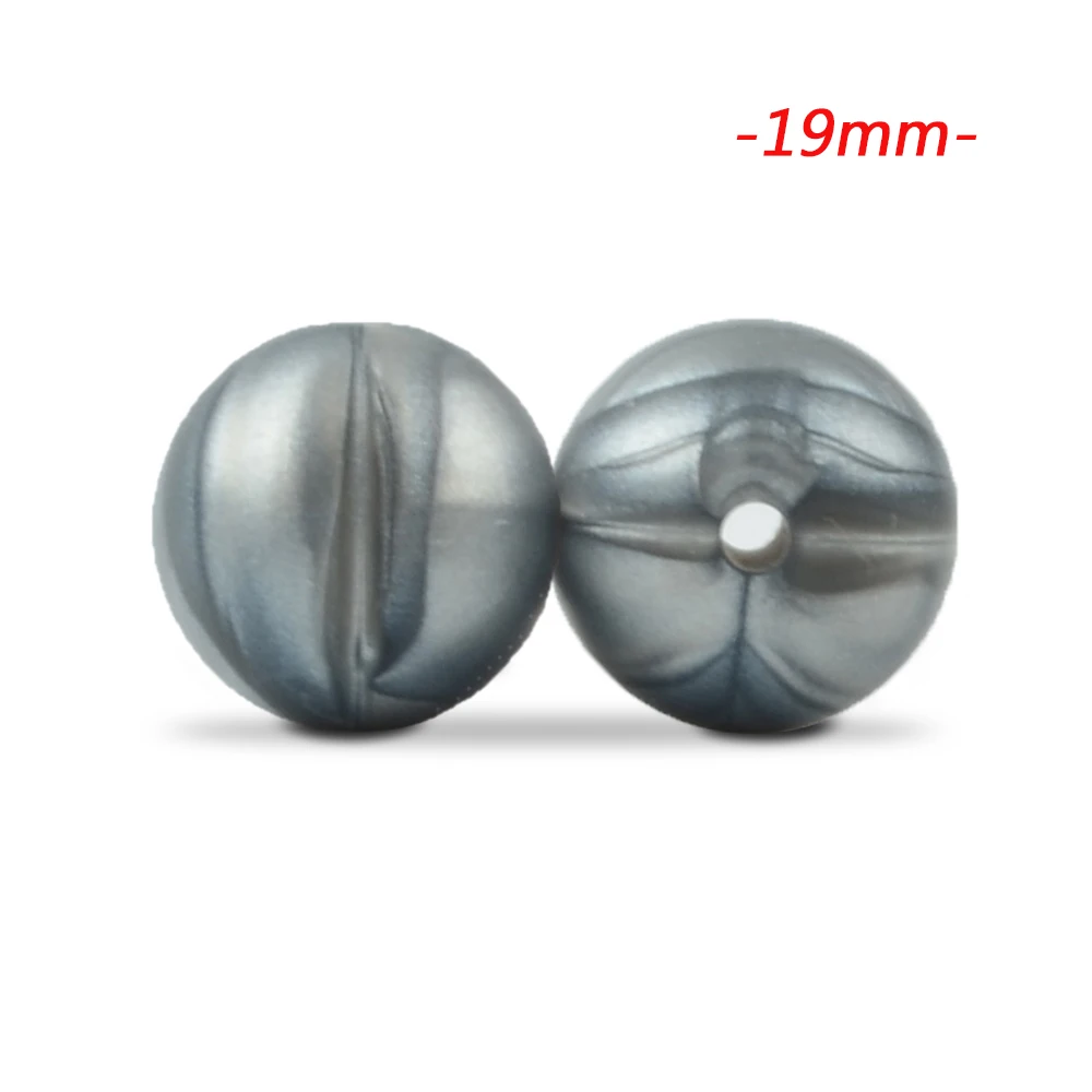 metal silver LOFCA 10 шт силиконовые бусины 19 мм круглые Детские Прорезыватели без бисфенола пищевая детская игрушка DIY ювелирные изделия ожерелье аксессуары для кормления - Цвет: metal silver