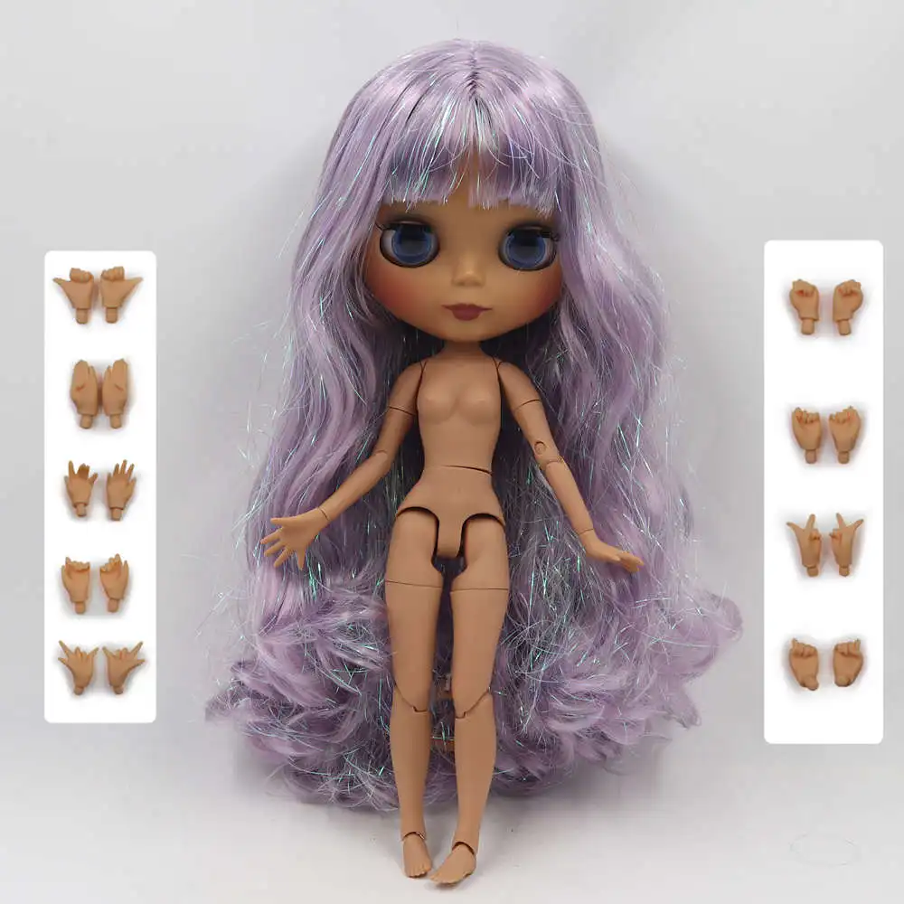 Красный ICY Fortune Days factory blyth кукла темная кожа суставное тело новое матовое лицо блестящие фиолетовые мягкие вьющиеся волосы DIY sd Подарочная игрушка - Цвет: Красный