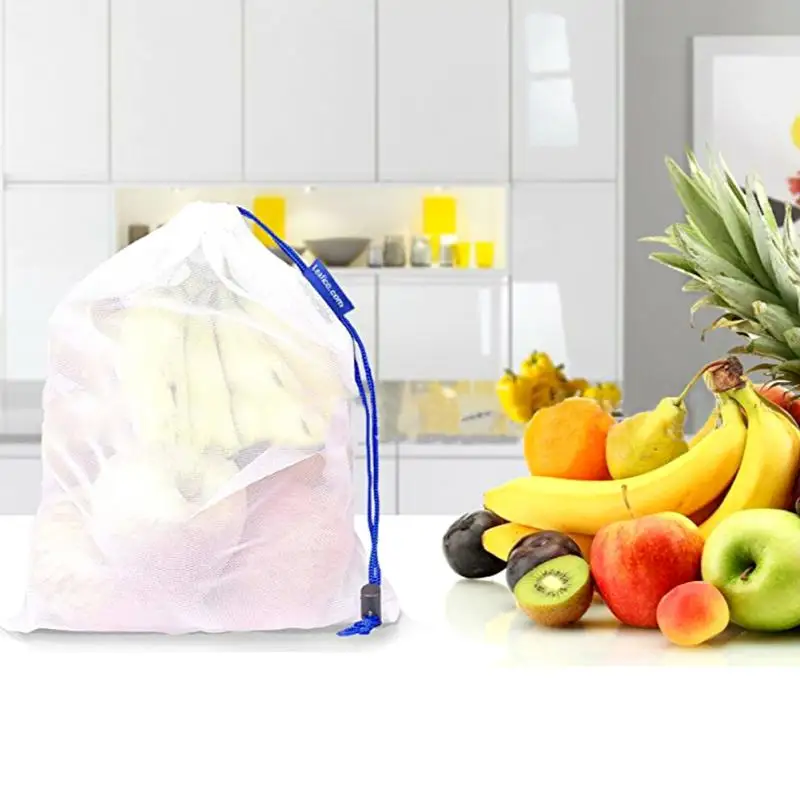5 шт многоразовая Сетчатая Сумка для хранения продуктов для покупок фруктов, овощей, игрушек, Сетчатая Сумка для хранения продуктов