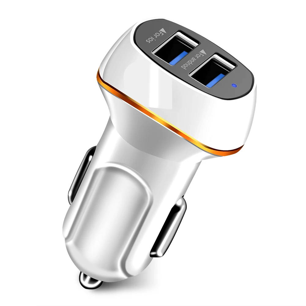 2USB автомобильное зарядное устройство 3.1A Максимальная Быстрая зарядка для iphone 6 6s 7 X plus SE для samsung S6 S7 S8 зарядное устройство для мобильных телефонов и кабель Micro USB