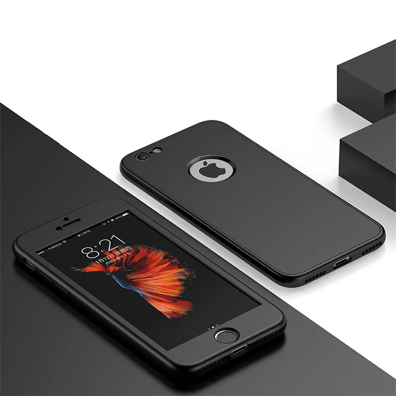 Роскошный 360 градусов полный чехол для iPhone 5 S SE X силиконовый мягкий TPU 6 6s 7 8 plus fundas