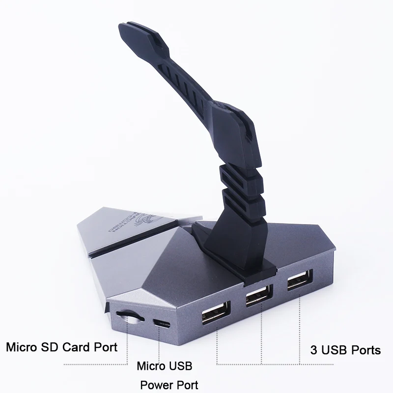Высокоскоростной Мульти USB 2,0 концентратор разветвитель 3 порта Micro SD кард-ридер зарядное устройство мышь кабель Органайзер алюминиевый дышащий светодиодный