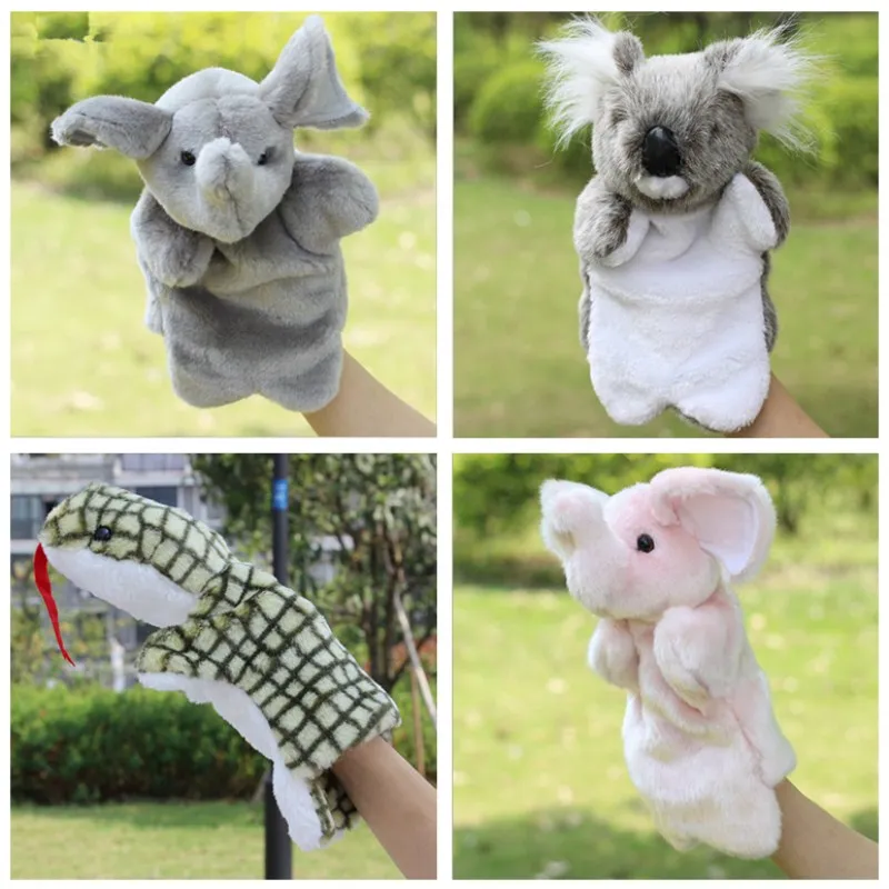 Животные ручной Куклы Обезьяна утка корова Кошка Собака Панда Кролик куклы